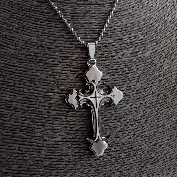 Cross Large Necklace Catholic Christian Faith NEW - Picture 2 of 4
